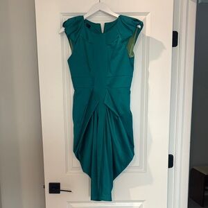 Chic Asymmetrical Teal Dress